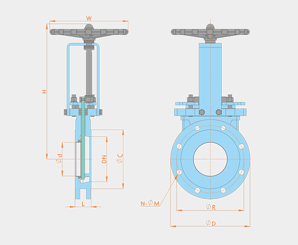 單向密封手動(dòng)暗桿法蘭型刀閘閥 單向密封手動(dòng)暗桿法蘭型刀閘閥